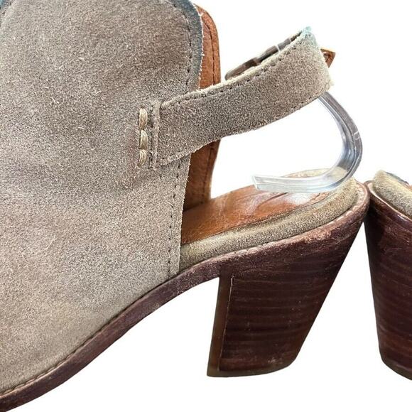 Frye Carolina Ash Womens Suede Leather Slingback Chunky Heel Shoes Booties sz 6 - Picture 4 of 16